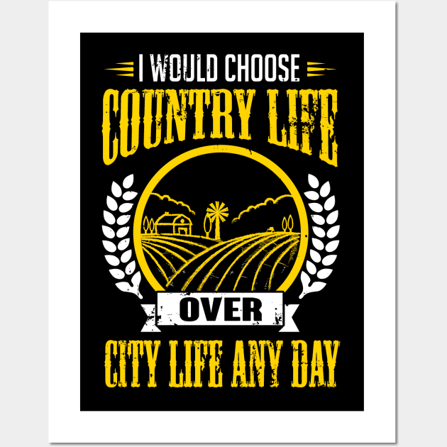 I would choose country life any day (yellow) Wall Art by nektarinchen